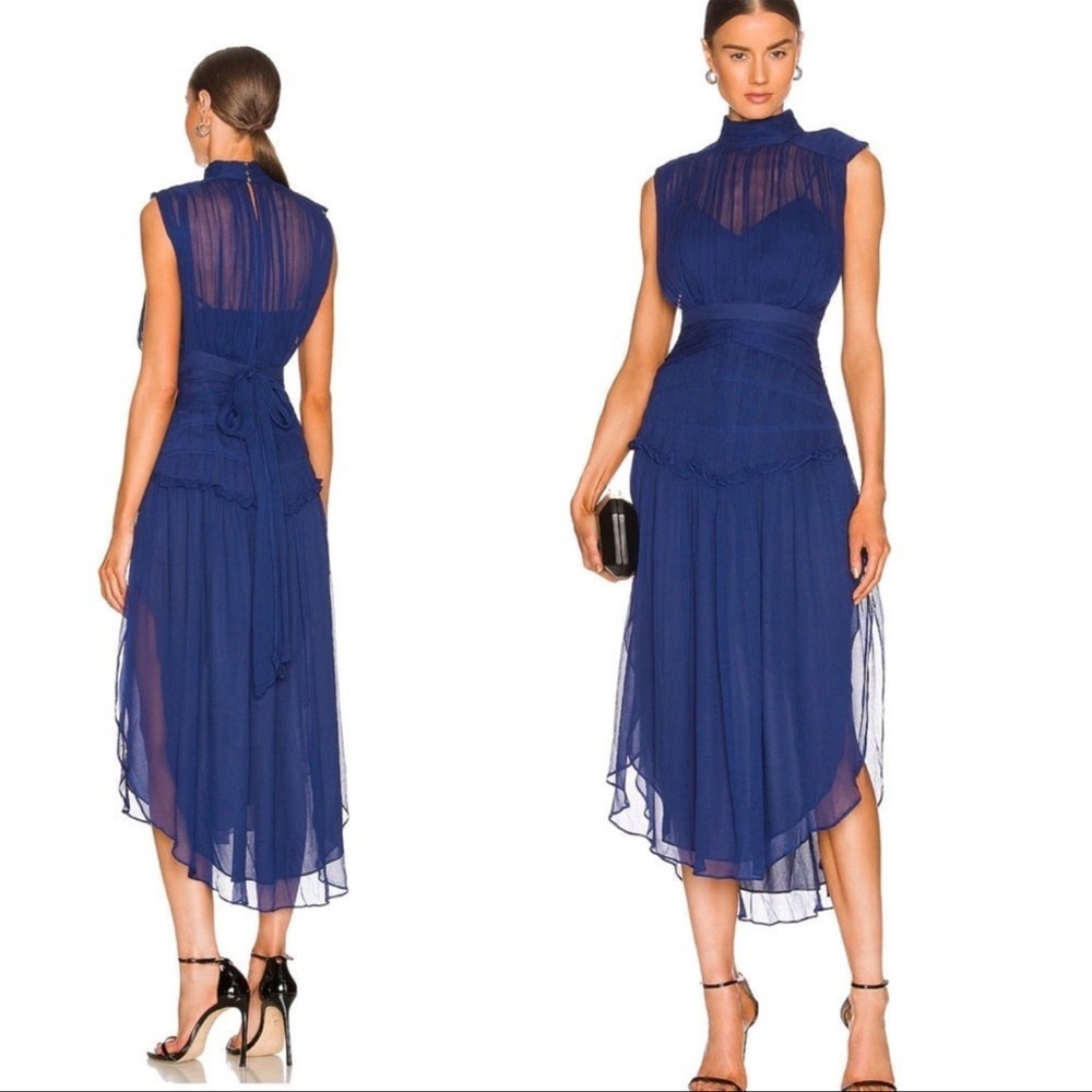 Shona Joy Safira Midi Dress in Aegean Blue